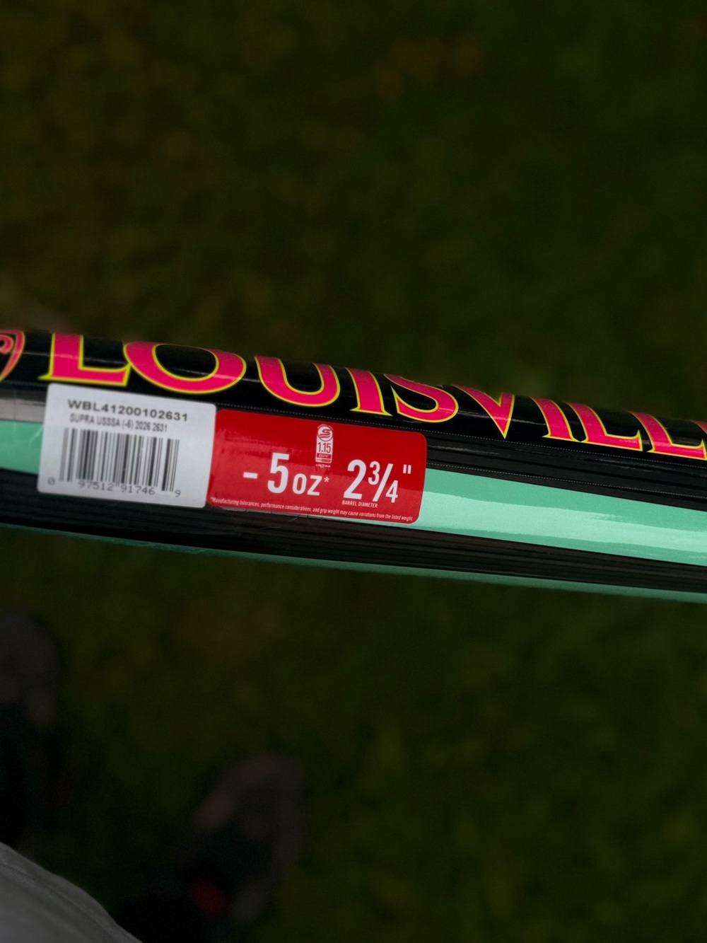 Louisville Slugger Youth Baseball Bat - Teal & Hot Pink - Picture 5 of 6